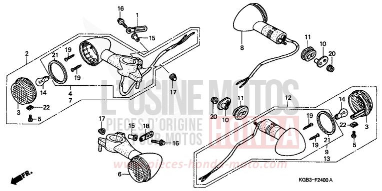 WINKER for Shadow VT125C CANDY GLORY RED-U (R101) from 1999